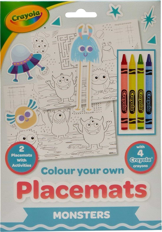 Фото - Набір для малювання Crayola Підложки-розмальовки Монстри 2шт. з олівцями (15755-B)