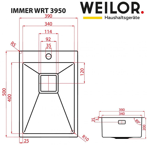 Фото - Мийка кухонна Weilor Immer WRT 3950