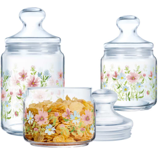 Набір ємностей для сипучих Luminarc CLUB ROISIN 3х0.5, 0.75, 1 л (X1080) - Фото 1