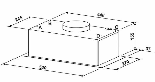 Фото - Витяжка вбудована ELEYUS INDI 1000 LED 52 BL