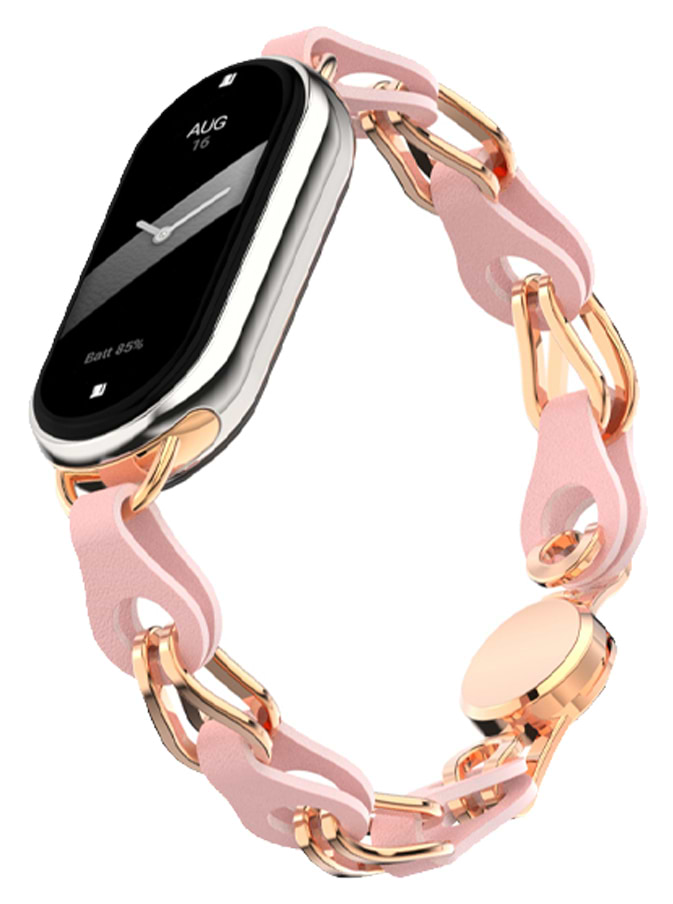 Ремешок для фитнес-браслета Armorstandart Chain Wristband for Xiaomi Smart Band 10/9/8 Pink (ARM86888) - Фото 1