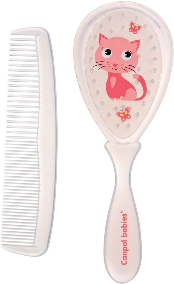 Фото - Набір гребінців для дитячого волосся Canpol babies CUTE ANIMALS рожева (2/419_pin)