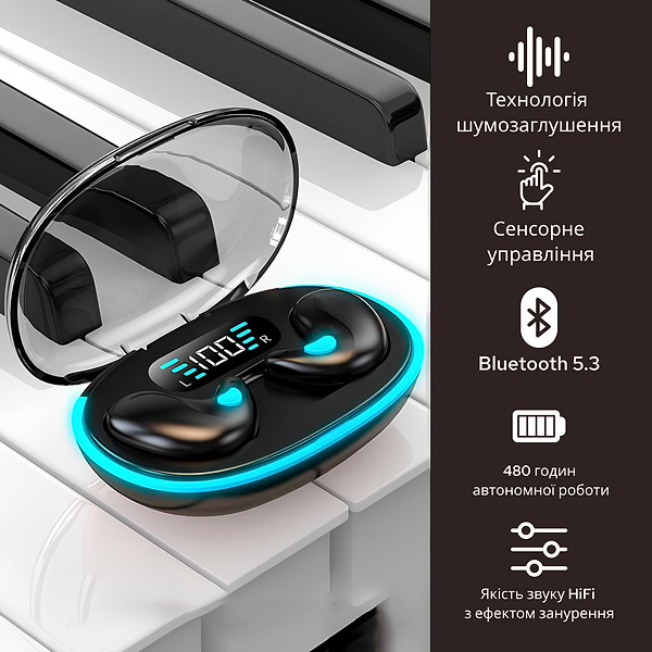 Фото - Навушники вкладиші бездротові TWS INSPIRE M96 Black