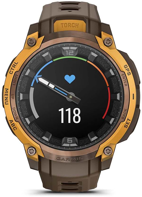 Фото - Смарт-часы Garmin Instinct Crossover AMOLED, BronzeSunburst/Cocoa (010-03398-01)
