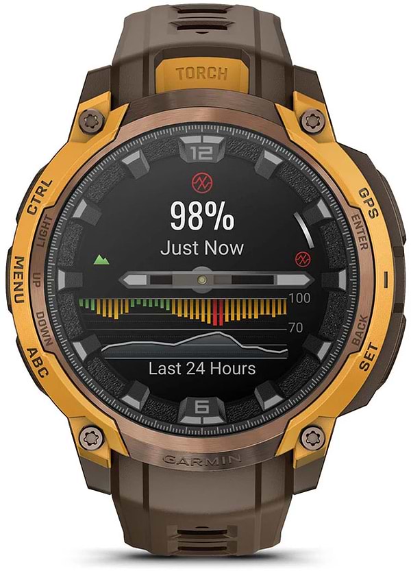 Фото - Смарт-часы Garmin Instinct Crossover AMOLED, BronzeSunburst/Cocoa (010-03398-01)