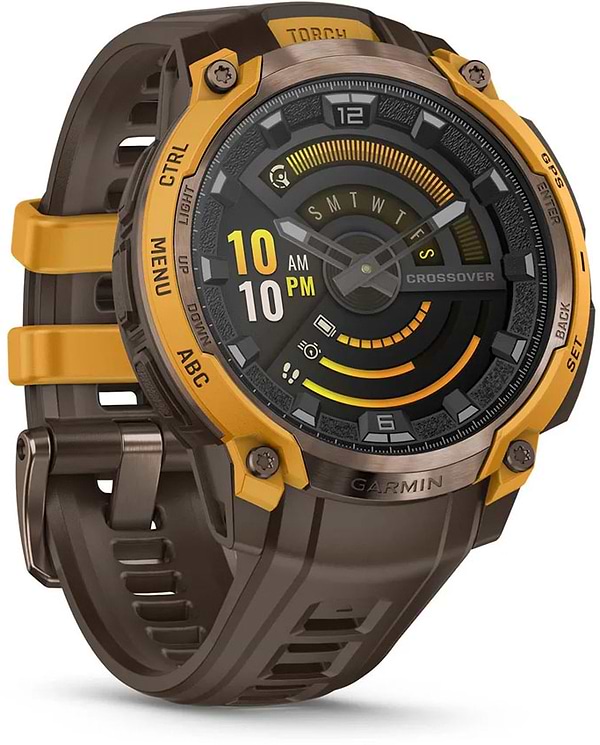 Фото - Смарт-часы Garmin Instinct Crossover AMOLED, BronzeSunburst/Cocoa (010-03398-01)