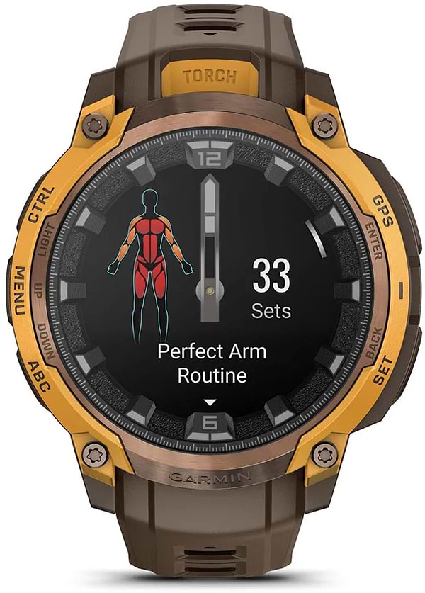 Фото - Смарт-часы Garmin Instinct Crossover AMOLED, BronzeSunburst/Cocoa (010-03398-01)