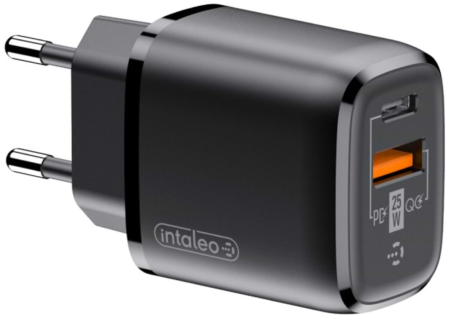 Мережевий зарядний пристрій Intaleo 25W USB-C PD+USB-A QC3.0 Black (TCGQPD252)