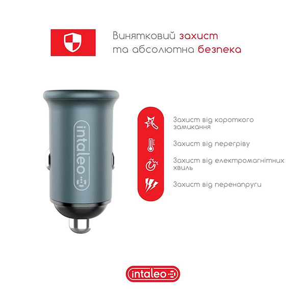 Фото - Автомобильное зарядное устройство Intaleo CCGQPD250 Gray (1283126559518)
