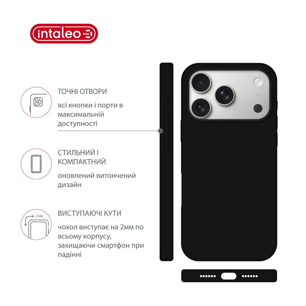 Фото - Чохол для смартфону Intaleo Silicone Case for Apple iPhone 17 Pro Max Black (1283126630545)