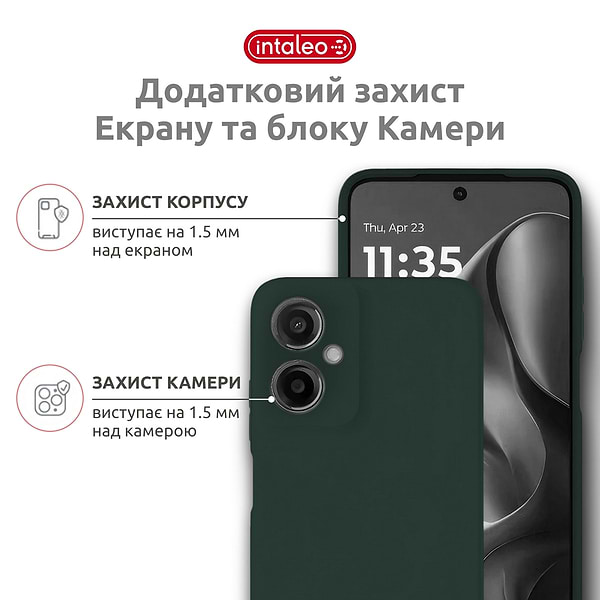 Фото - Чохол для смартфону Intaleo SoftShell for Motorola Moto G55 Dark Green (1283126632396)