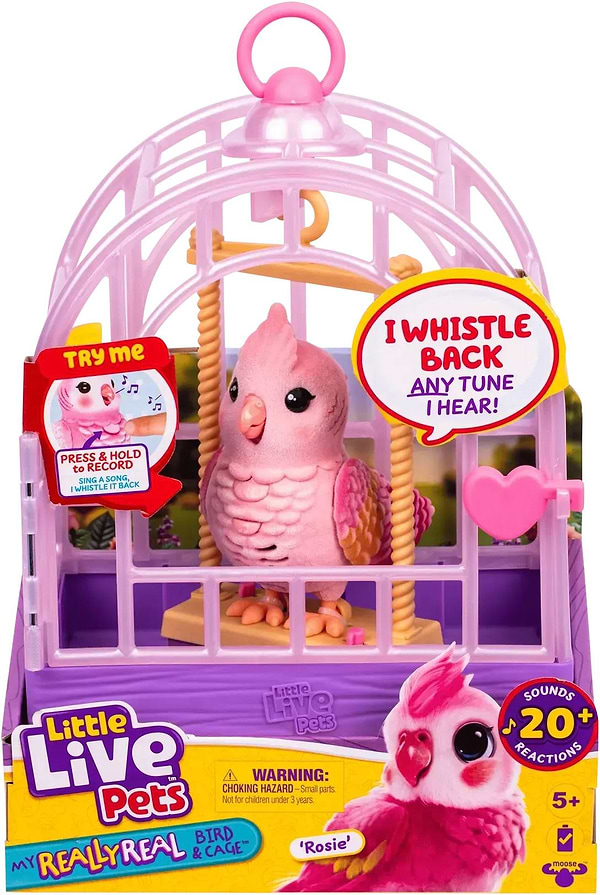 Фото - Інтерактивна іграшка Moose папужка какаду Розі в клітці (26692)