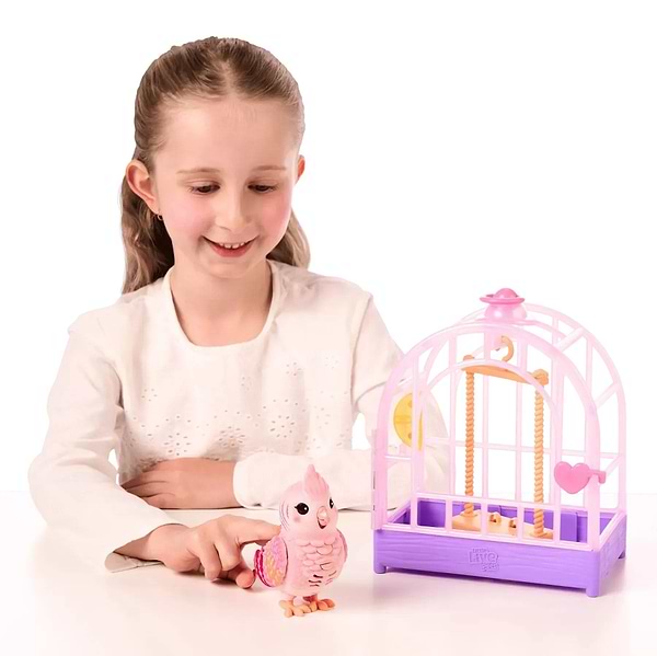 Фото - Інтерактивна іграшка Moose папужка какаду Розі в клітці (26692)