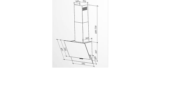 Фото - Уцінка - Витяжка декоративна Interline ALTEA BK A 60 PB/GL/A
