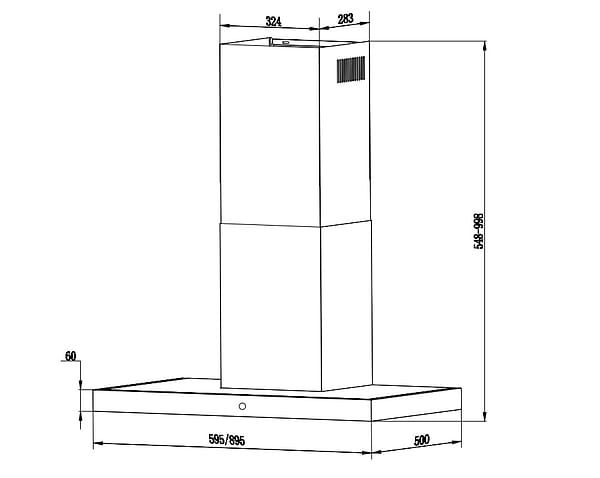 Фото - Витяжка декоративна Interline CUBA X/BL 60 TB/2/T