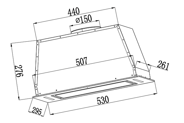 Фото - Витяжка вбудована Interline JOLLY BL A/60/GL/K