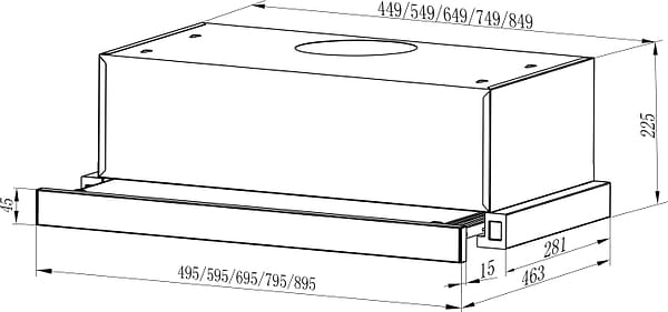 Фото - Витяжка вбудована Interline SLIM X/S A/60/2/T