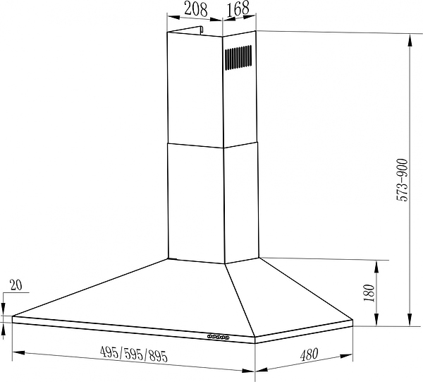 Фото - Витяжка декоративна Interline UNNA BL A/60 PB/2/T
