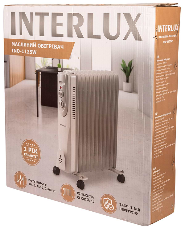 Фото - Обогреватель масляный INTERLUX INO-1125W