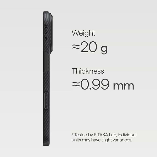 Фото - Уценка - Чехол для смартфона Pitaka Ultra-Slim Twill Black/Grey for iPhone 17 Pro Max (KI1701BPM)