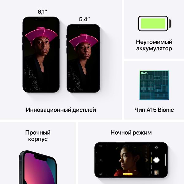 Фото - Смартфон Apple iPhone 13 mini 128Gb Midnight