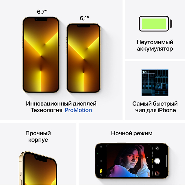 Фото - Смартфон Apple iPhone 13 Pro 1TB Gold (Восстановленный, Идеальное состояние)