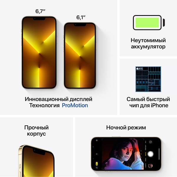 Фото - Смартфон Apple iPhone 13 Pro 128Gb Gold (REF, A)