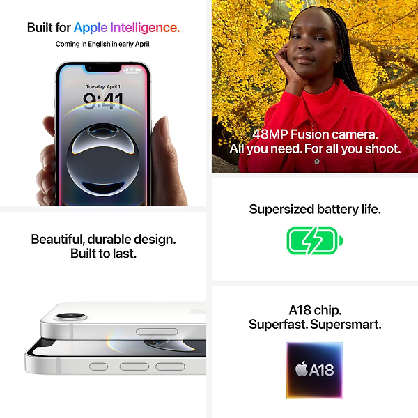 Фото - Уцінка - Смартфон Apple iPhone 16e 128Gb Black