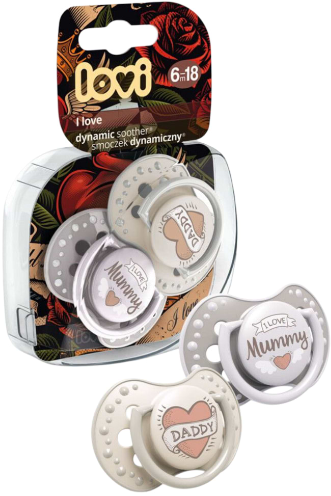 Динамічна пустушка Lovi 6-18 м-ців 2 шт. I love (22/868) - Фото 1