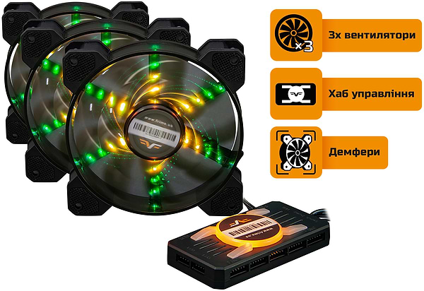 Фото - Корпусний вентилятор Frime Набір + Fun hub + ДК Iris Flicker KIT (IRISFLICKERKIT)