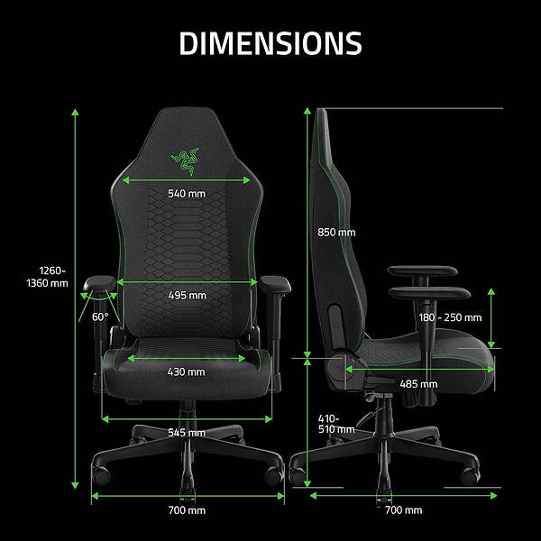 Фото - Крісло для геймерів Razer Iskur V2 X Black Fabric (RZ38-05310100-R3G1)