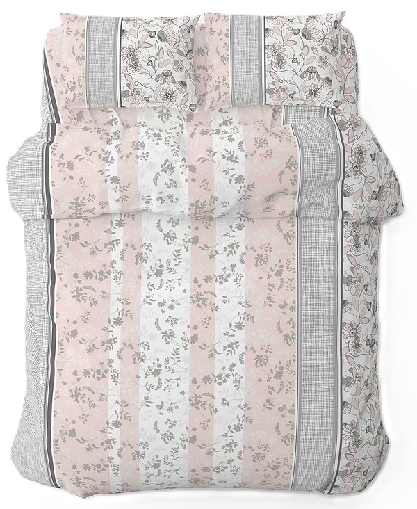 Фото - Комплект постільної білизни Home Line ЗАТИШОК бязь 143 x 215 см Щ140 нав. 50х70 Сіро-рожевий (173516)