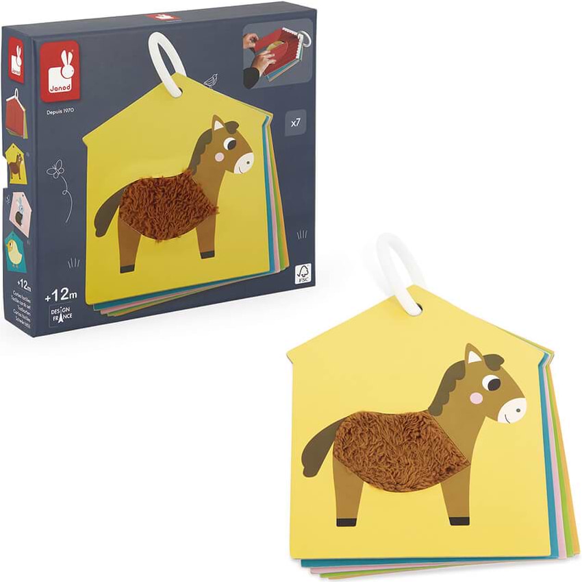 Книжка-іграшка Janod Тактильні картки Ферма (J02692)