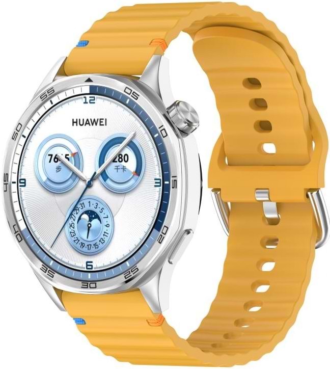Ремешок для смарт-часов BeCover Ribbed Tape (22mm) for Huawei Watch GT 5 / GT 4 (46mm) / GT 3 (46mm) / GT 2 (46mm) / GT 2 Pro / Watch GS Pro Yellow (714292)