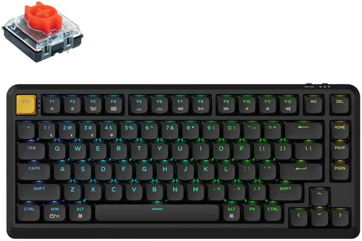 Клавіатура бездротова ігрова Keychron Black (J1-H1-UA) - Фото 1