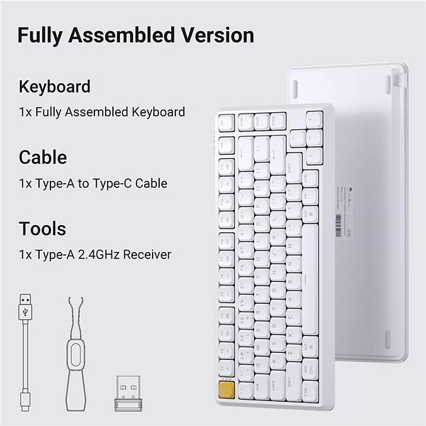 Фото - Клавиатура беспроводная игровая Keychron White (J1-Q1-UA)