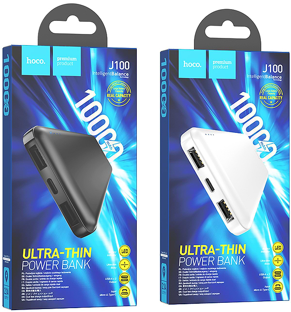Фото - Батарея мобильная HOCO J100 10000mAh White (6931474783578)