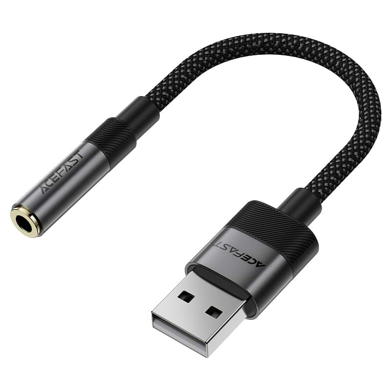 Перехідник AceFast USB-A 3.5 mm 15 cm audio converter J13 (6974316285298)