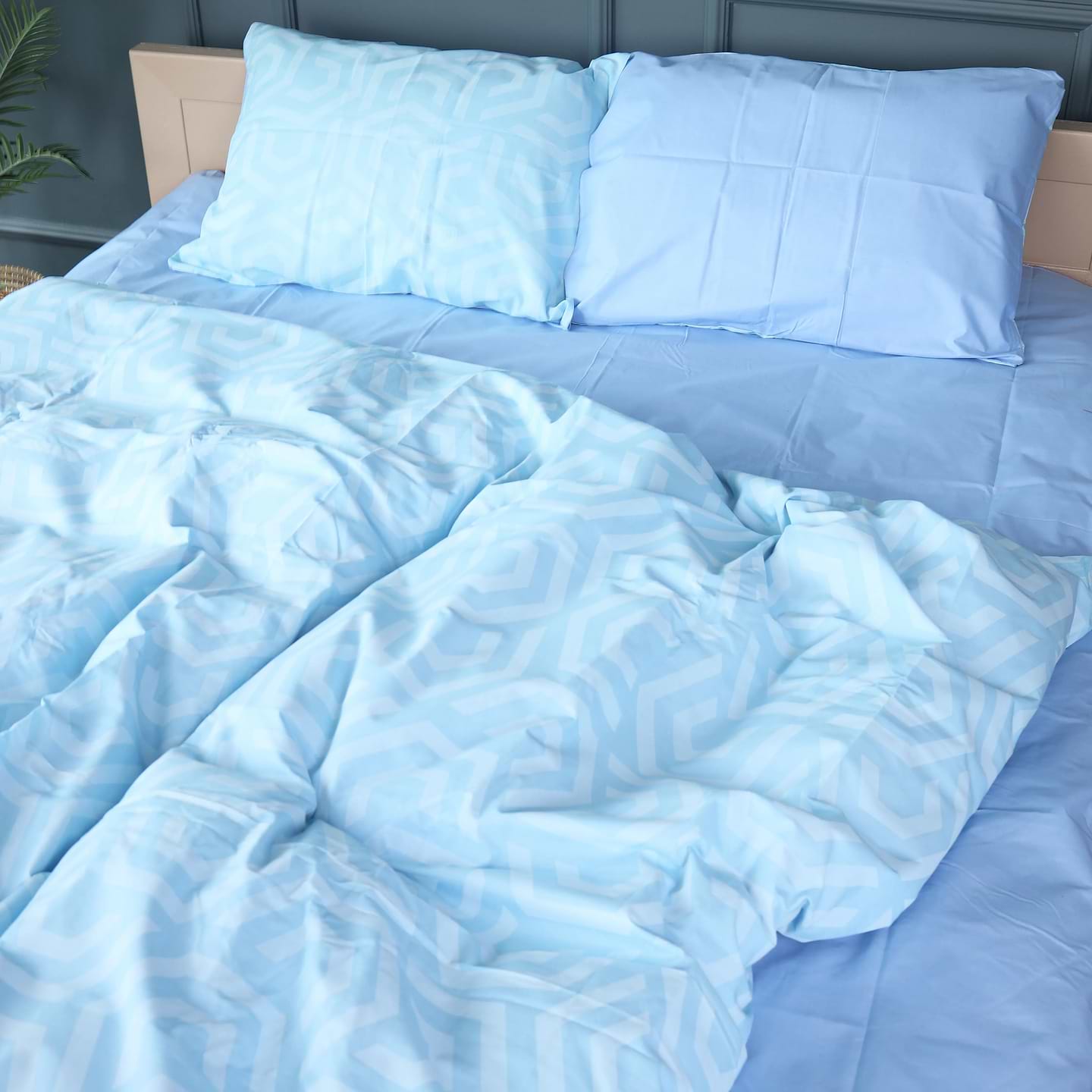 Комплект постельного белья MirSon King Size 220х240 см 17-0628 Diamond Blue Бязь (2200008462970)