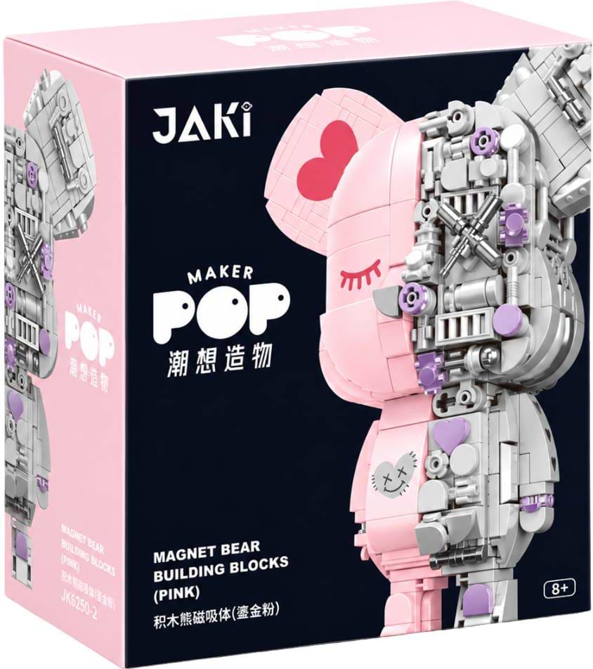 Пластиковий конструктор JAKI серії Кіберпанк ведмедика - МАГНІТНИЙ ВАЙБ рожевий (JK6250-2)