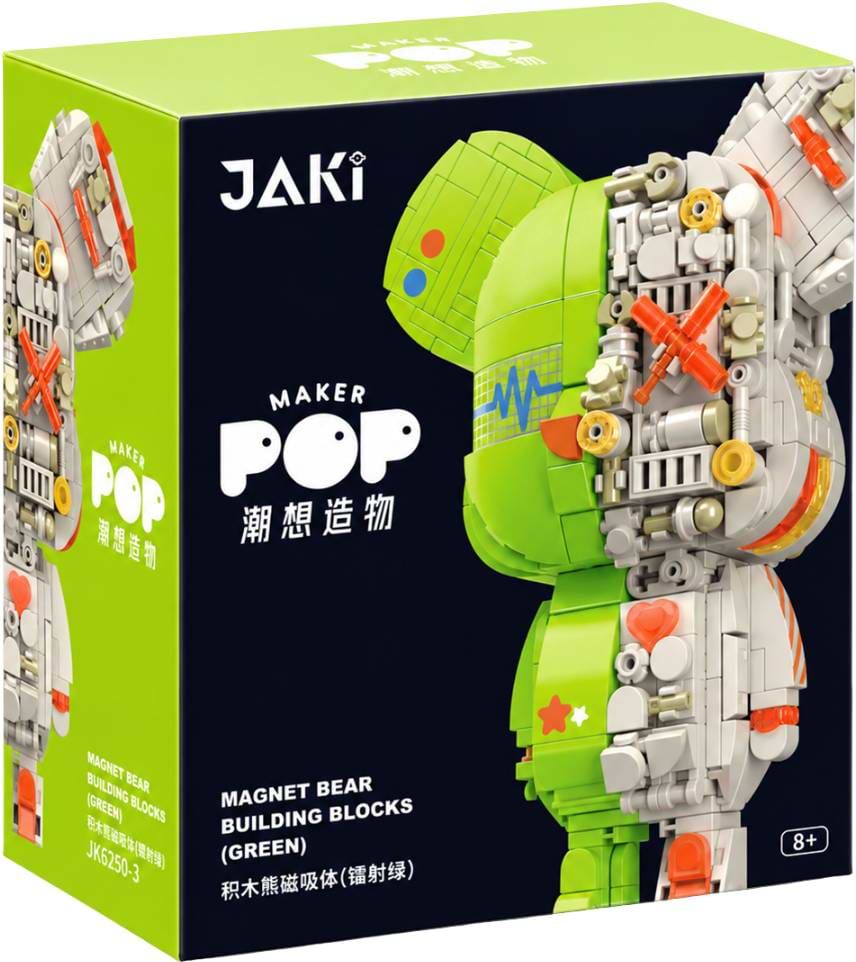 Пластиковий конструктор JAKI серії Кіберпанк ведмедика - МАГНІТНИЙ ВАЙБ зелений (JK6250-3)
