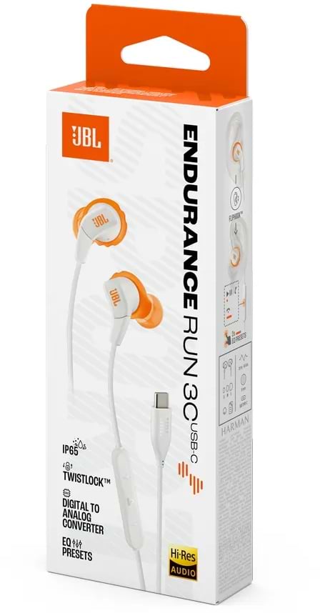 Фото - Наушники вкладыши проводные JBL Endurance Run 3C (JBLENDURRUN3CWHT)
