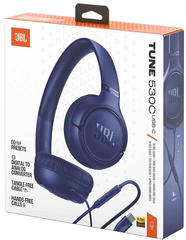 Фото - Наушники накладные проводные JBL Tune 530C Blue (JBLT530CBLU)