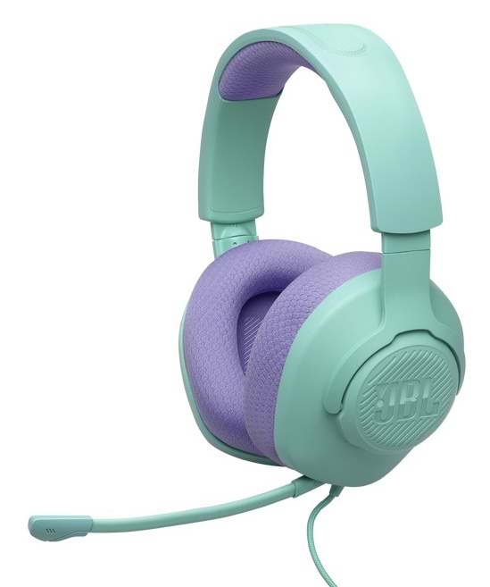 Фото - Гарнитура проводная игровая JBL Quantum 100M2 Cyan (JBLQTUM100M2CYN)
