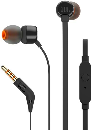 Навушники вкладиші JBL T110 Black (JBLT110BLK) - Фото 1