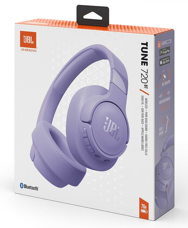 Фото - Навушники повнорозмірні бездротові JBL Tune 720BT Purple(JBLT720BTPUR)