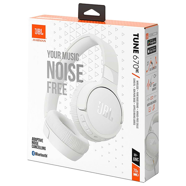 Фото - Наушники накладные беспроводные JBL Tune 670NC White (JBLT670NCWHT)