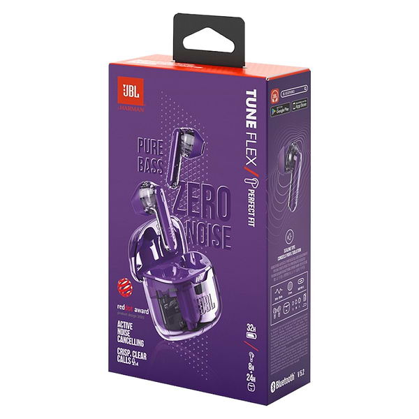 Фото - Навушники вкладиші бездротові TWS JBL Tune Flex 2 Ghost Purple (JBLTFLEX2GMAE)