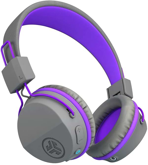 Фото - Наушники накладные беспроводные JLab JBuddies Studio Kids Wireless Grey/Purple (IEUHBSTUDIORGRYPRPL4)