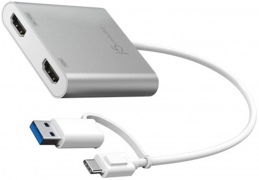 Фото - Адаптер Mini Display Port-HDMI J5create USB-C/A на 2 HDMI (JCA365-N)